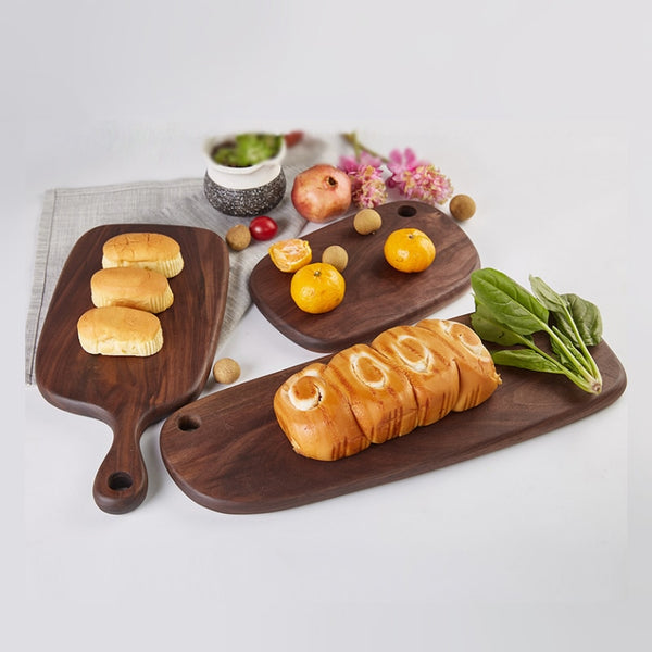 [Video]1pcRSCHEF Black Walnut Chopping Blocks Kitchen Wood Food Plate Wooden Pizza Sushi Bread Whole Tray Cutting Board No Paint