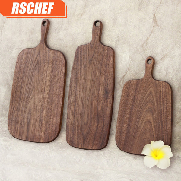 [Video]1pcRSCHEF Black Walnut Chopping Blocks Kitchen Wood Food Plate Wooden Pizza Sushi Bread Whole Tray Cutting Board No Paint